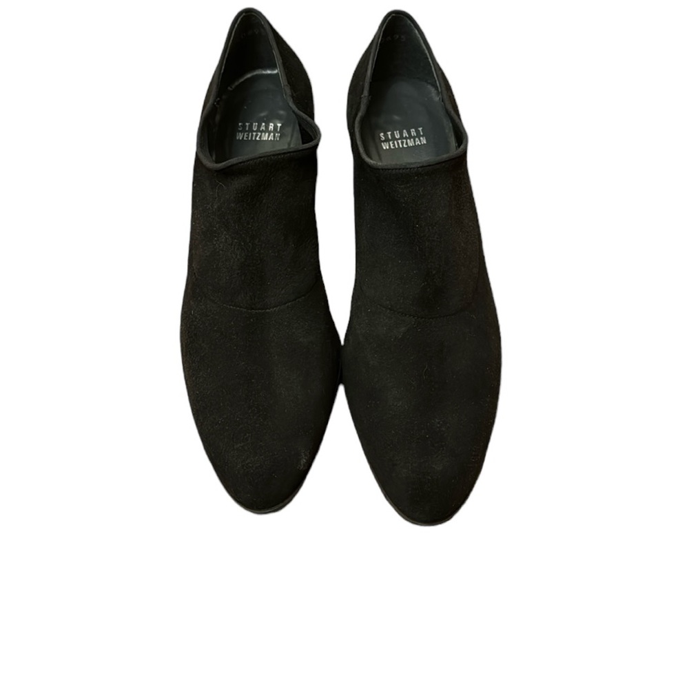 Stuart Weitzman Black Suede Ankle Booties w/2 inch heels. EUC 7.5W - Picture 2 of 7